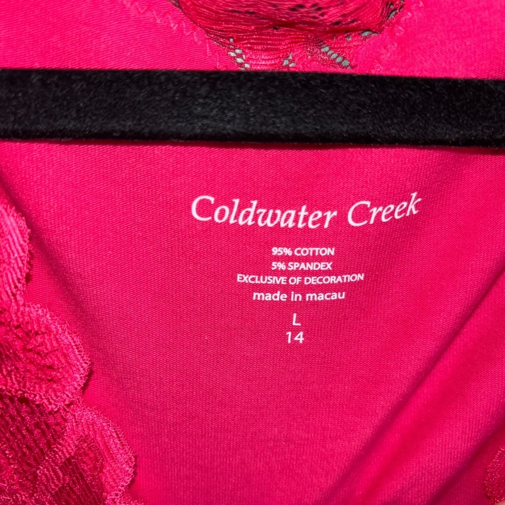 Coldwater creek large pink lacy tank new - Picture 4 of 5